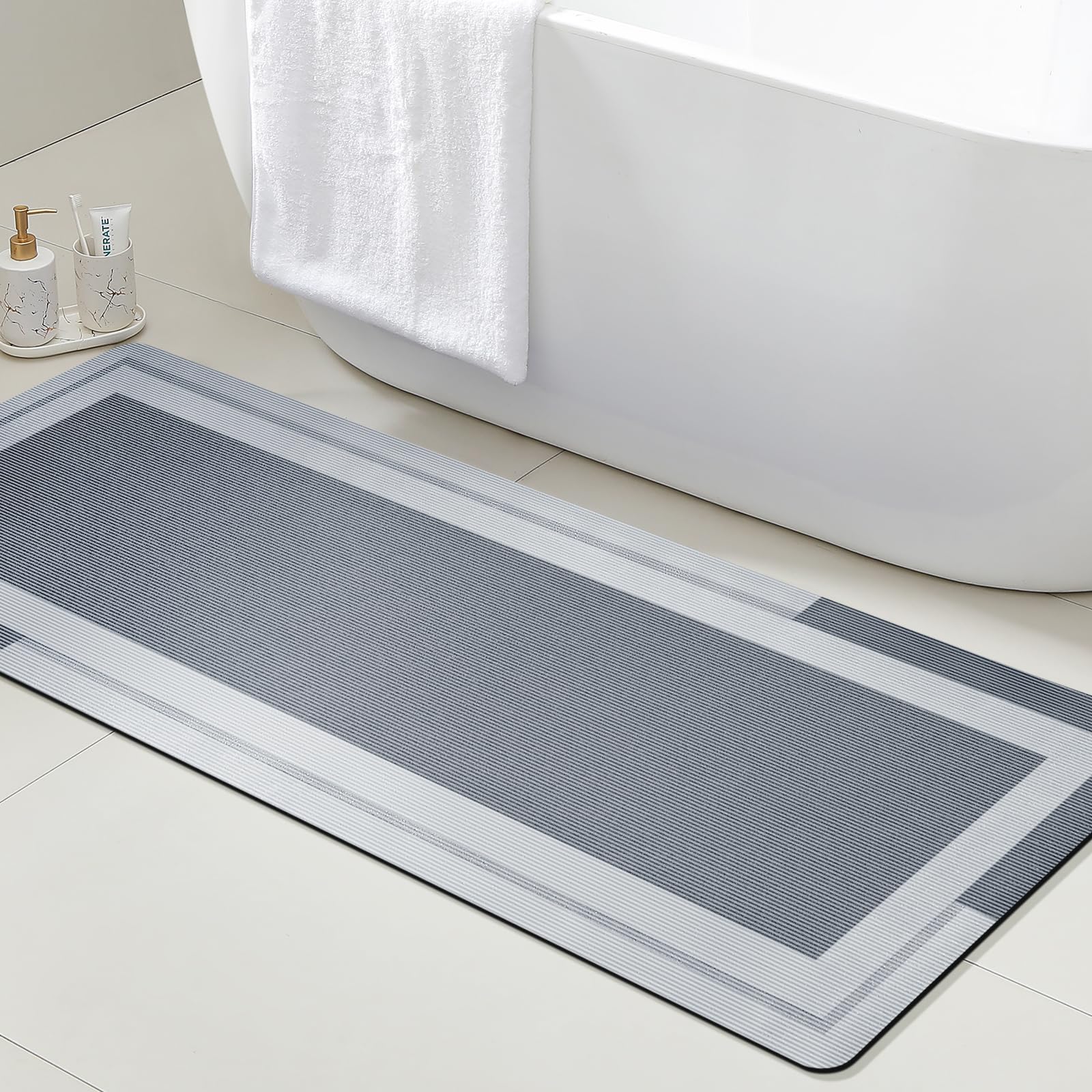 VIKAMA Bathroom Runner Rug wit - Bamboo Bath Mat ulasan dan harga