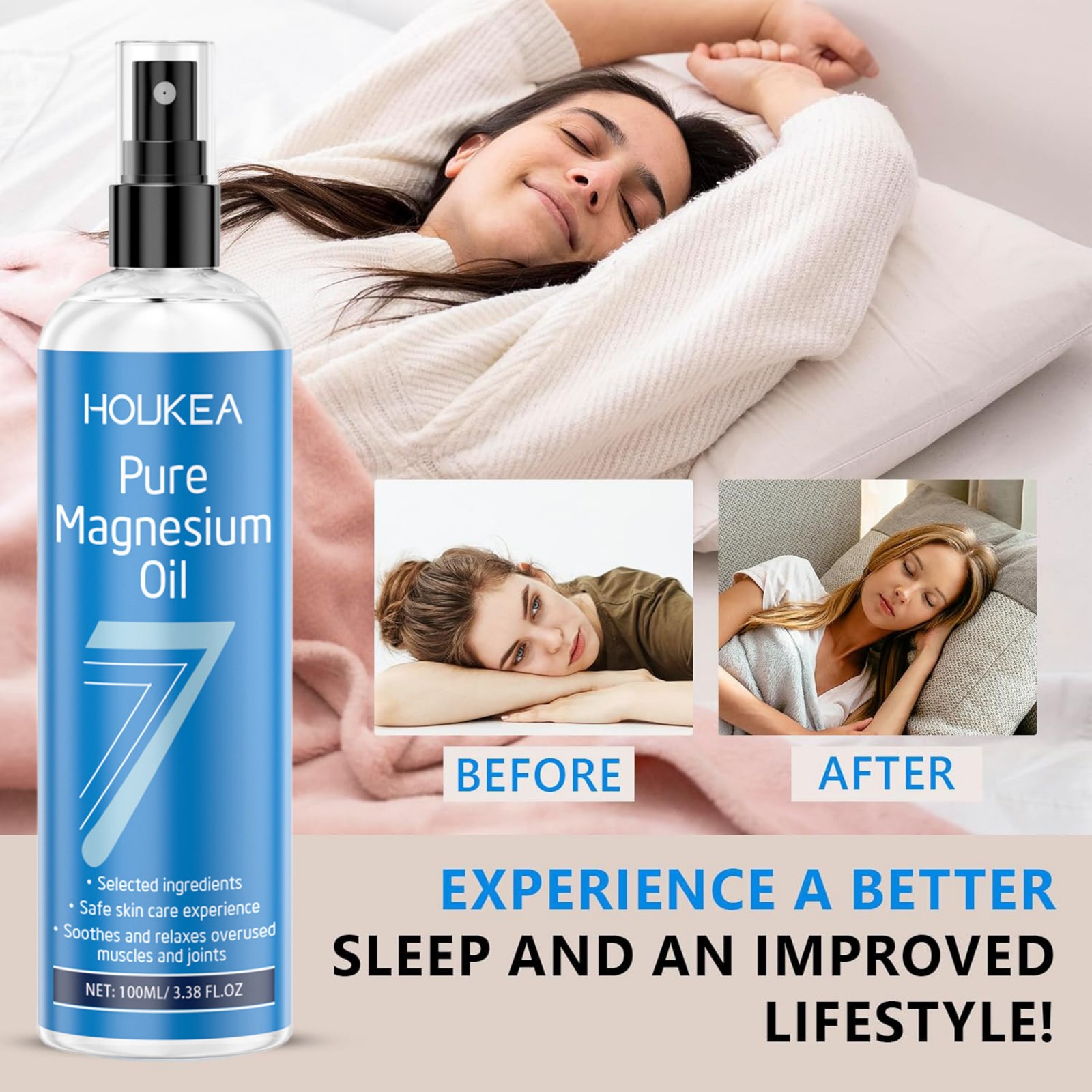 Pure Magnesium Oil Spray 100ml - Bath Salts Magnesium ulasan dan harga